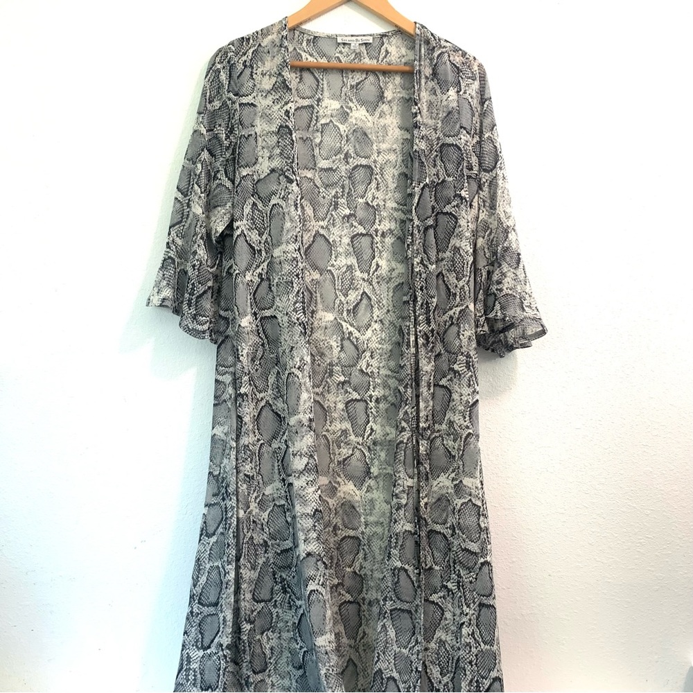 See and be Seen Open Front Snake Skin Shift Size Small Like New